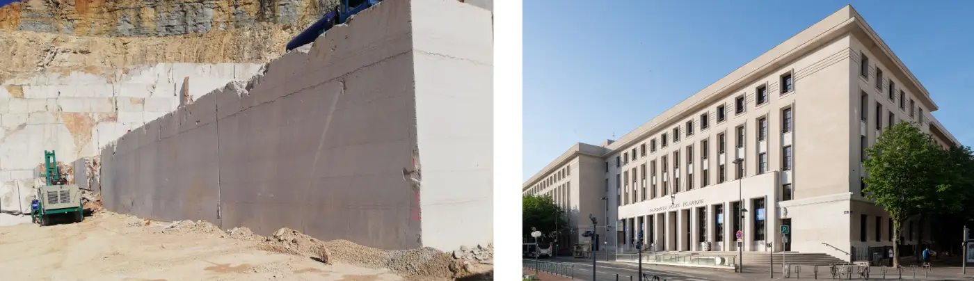 rénovation des pierres du parvis de l'hotel des postes de lyon 