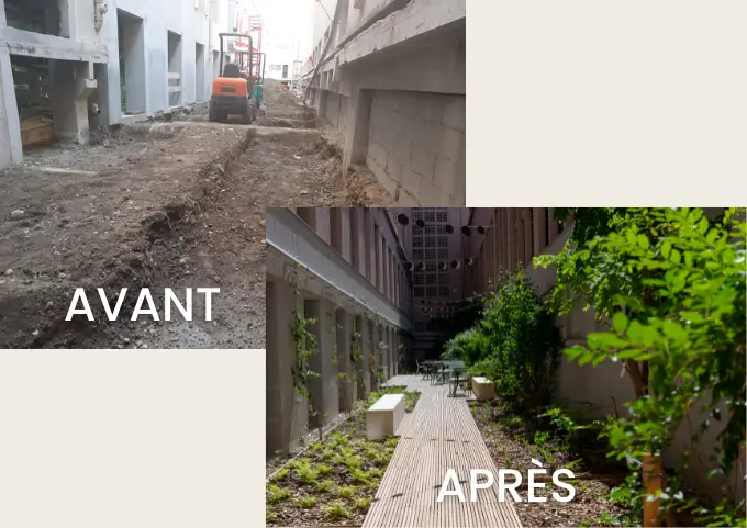 Léon Grosse a construit un patio au village de la poste à lyon 